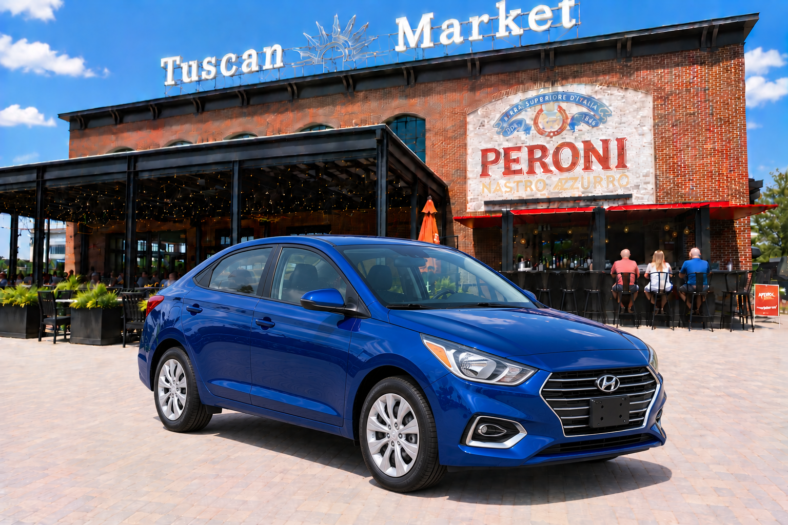 Blue Hyundai Accent